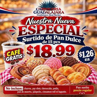 Pan dulce assortment, 15 pieces flyer